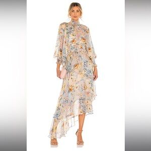 Elliatt Pastel Floral Long Sleeve Maxi Dress - Pink, Blue, Yellow